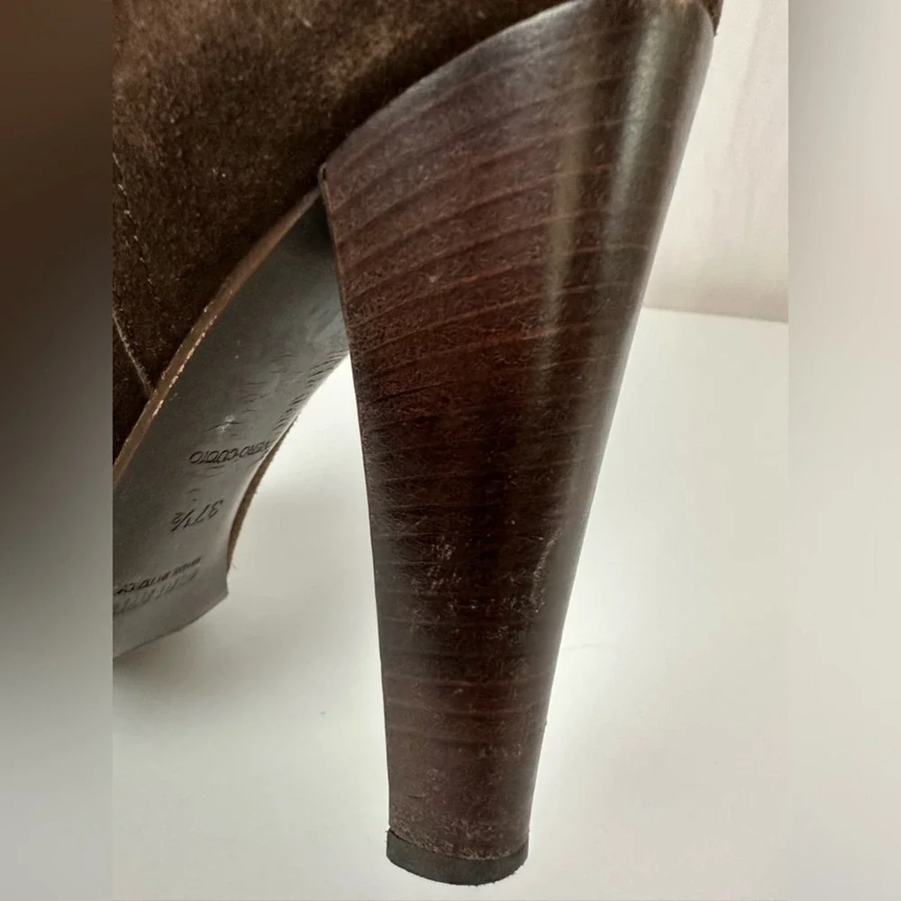 Miu Miu Chocolate Brown Suede Boots Sz 7.5
